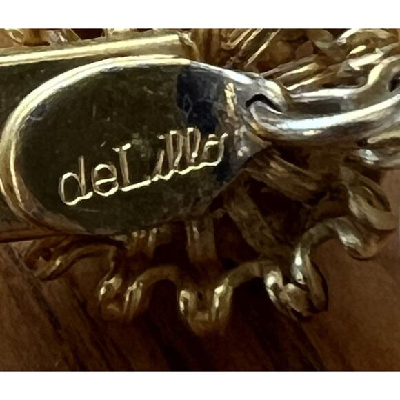 Vtg DELILLO Long Necklace Multi Strand Faux Pearl Beads String Knotted Signed - Picture 9 of 10